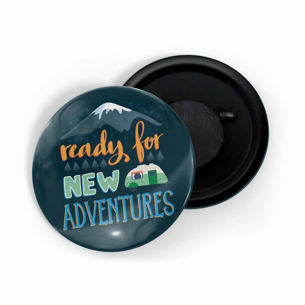 dhcrafts Fridge Magnet Blue Ready For New Adventure Adventure Glossy Finish Design Pack of 1 (58mm)